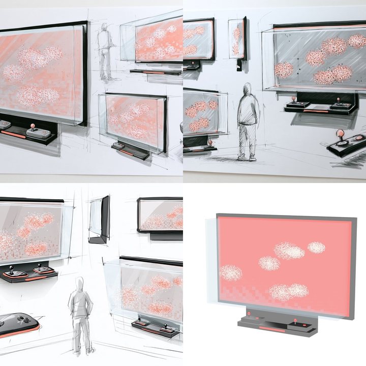 Frame, atari concept concept: sketches
