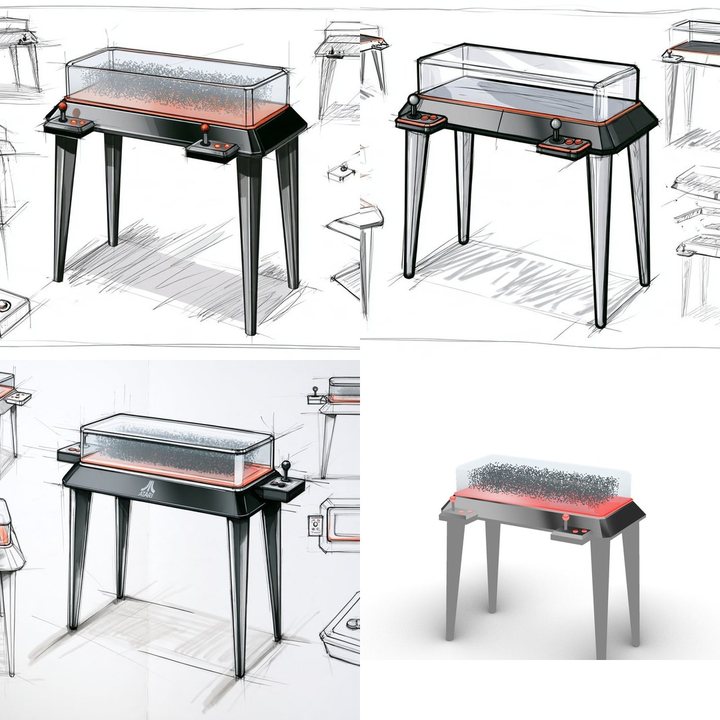 Table, atari concept concept: sketches