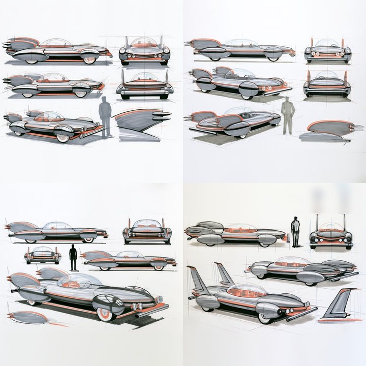 Fin, concept car concept: sketches