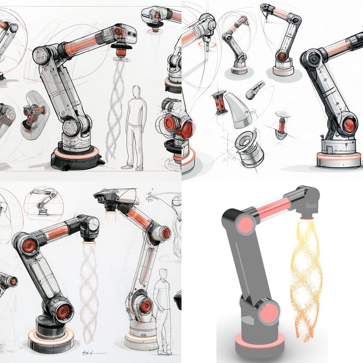 Sinew, robot arm concept: sketches